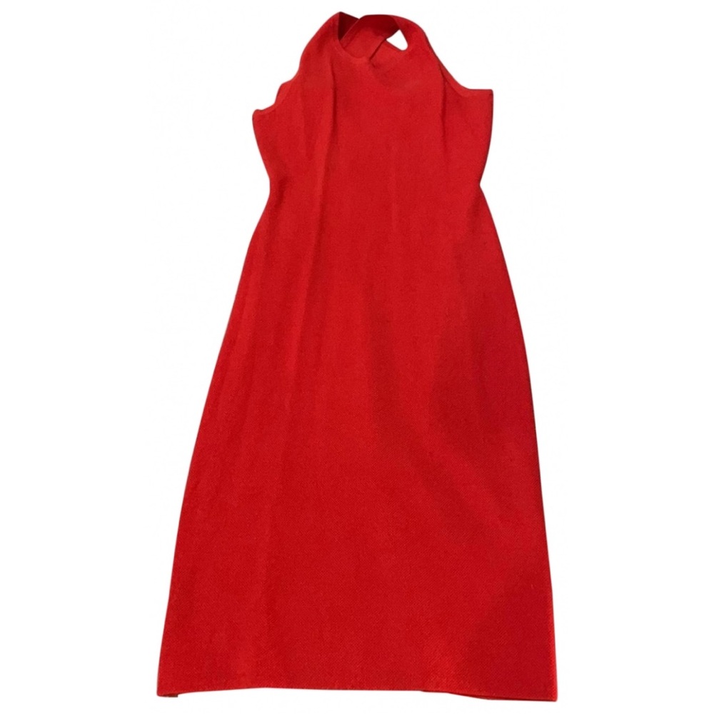 Theory open back red dress size small